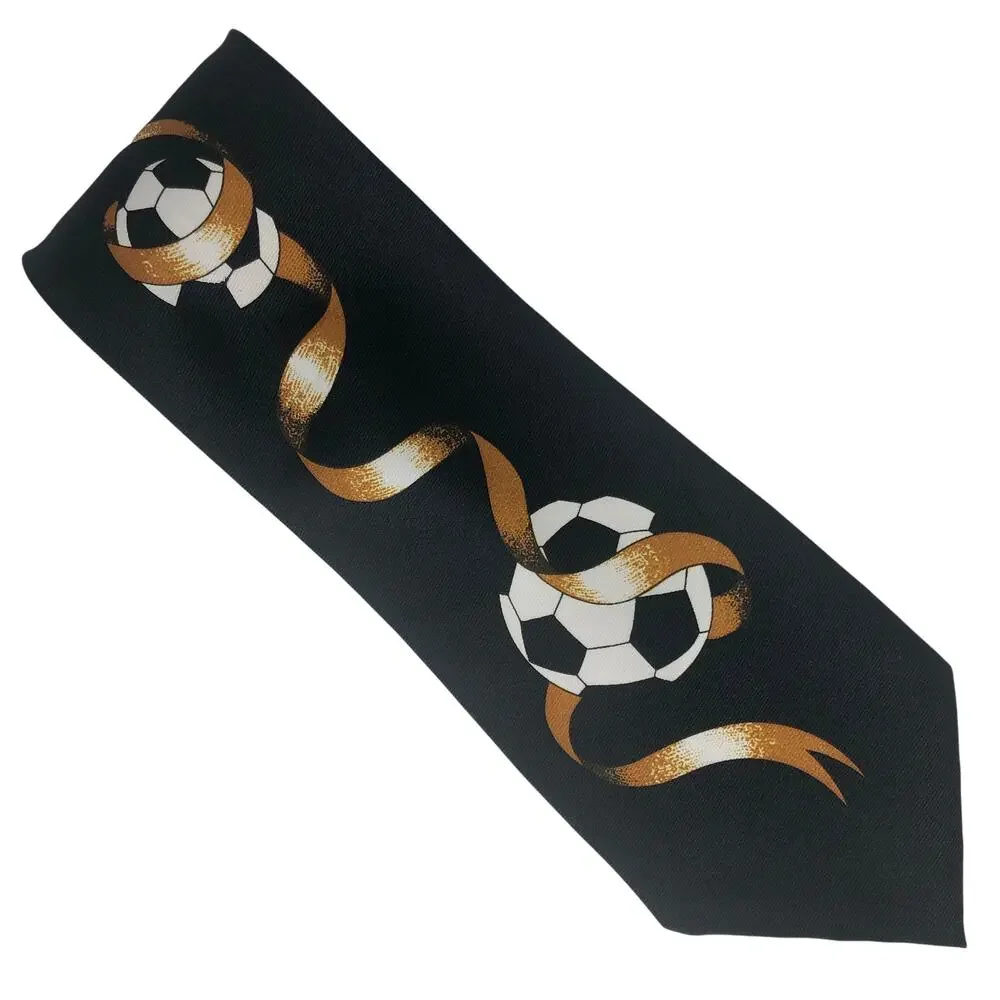 Gold Ribbon Soccer Ball Tie